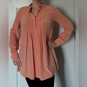 St John 100% silk tunic, peach colour